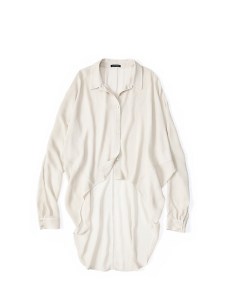 Classic Collar Shirt In Crinkle Silk Crepe