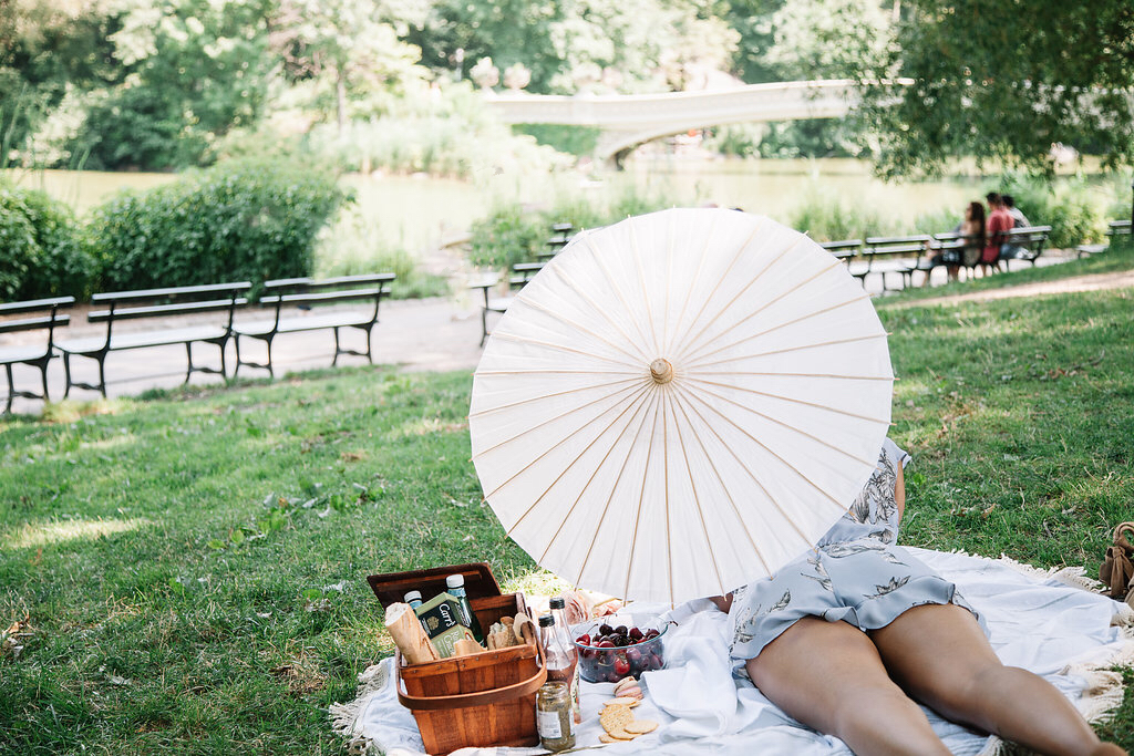 Lourdes having the perfect picnic in central park 